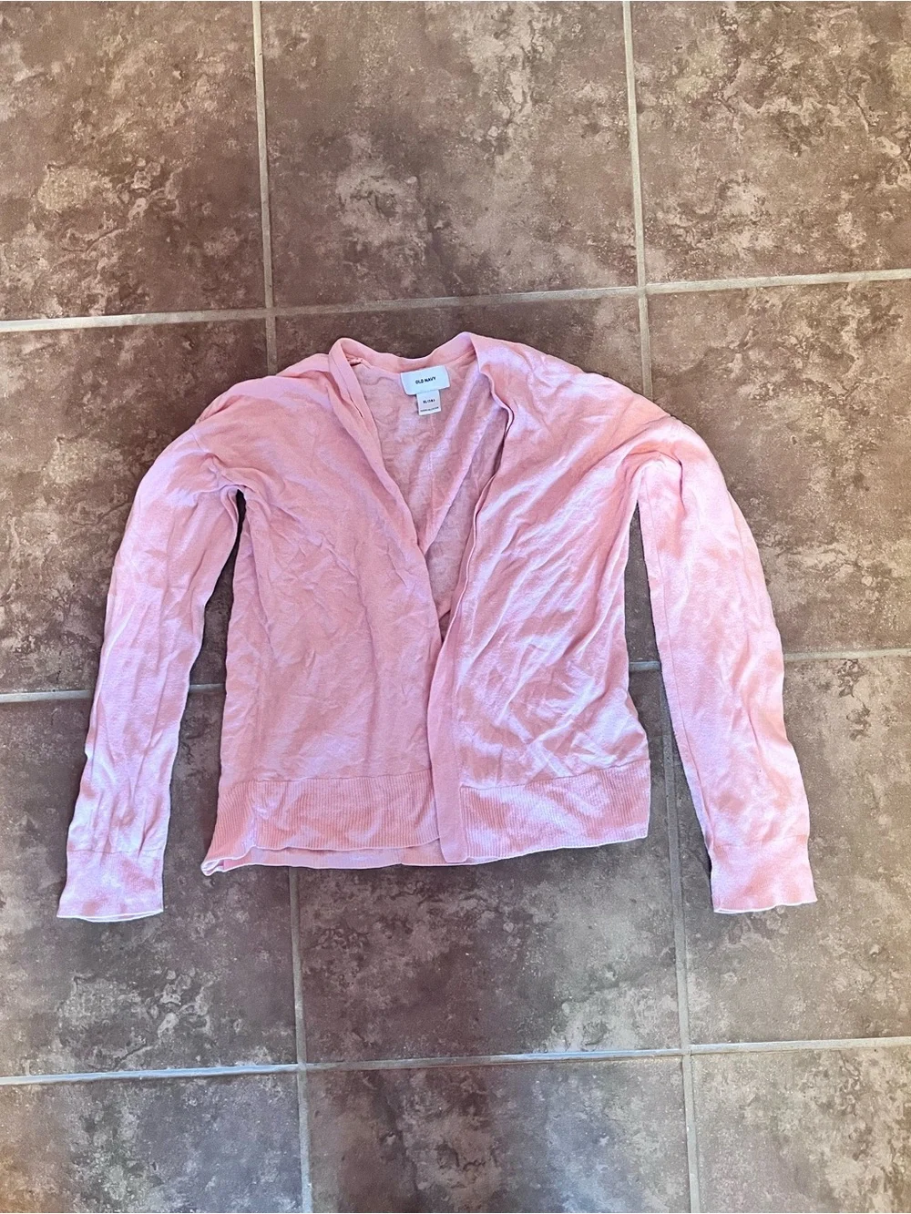 Light Pink Open-Front Lightweight Cardigan